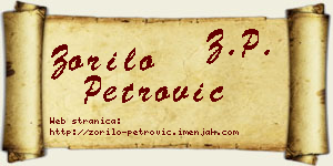 Zorilo Petrović vizit kartica